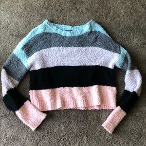 90s cozy color block sweater
